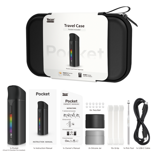Yocan Black Pocket Travel Case — Kit Completo com Vaporizador + Acessórios Premium