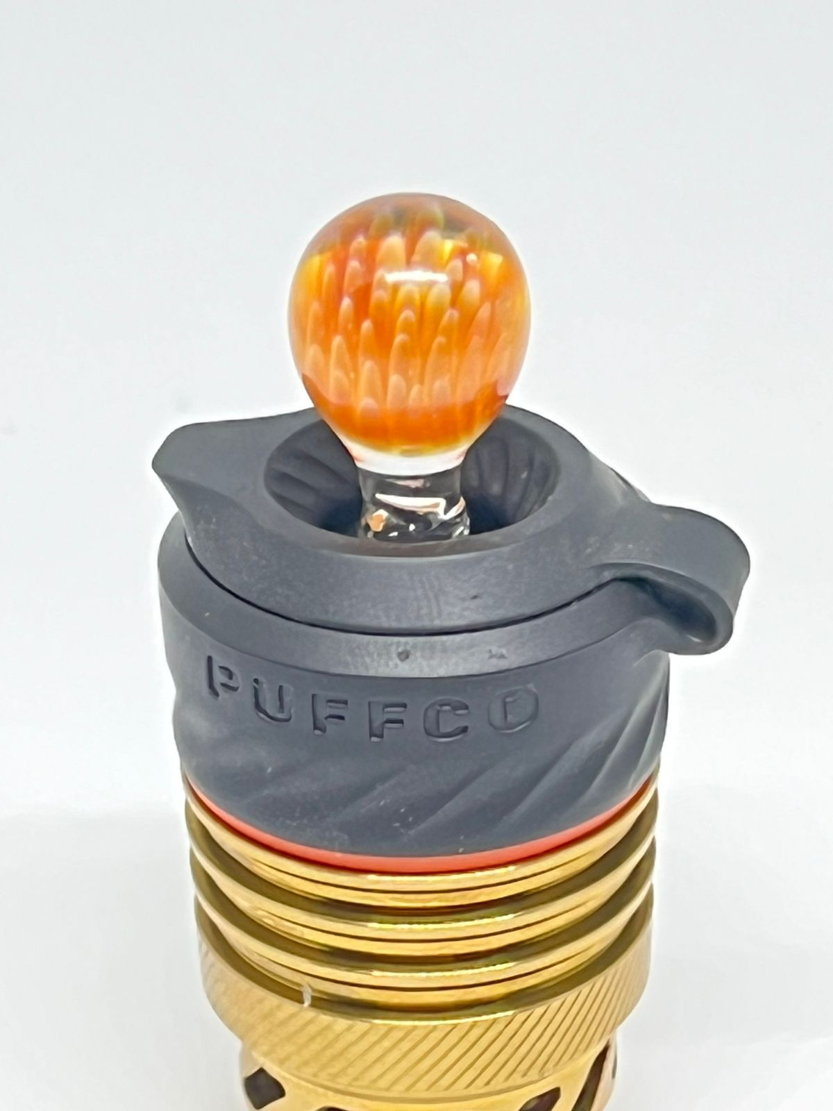Pufflab Golden Lava Joystick Carb Cap Laranja Dourado para Puffco Muse — Puff Suite Brasil