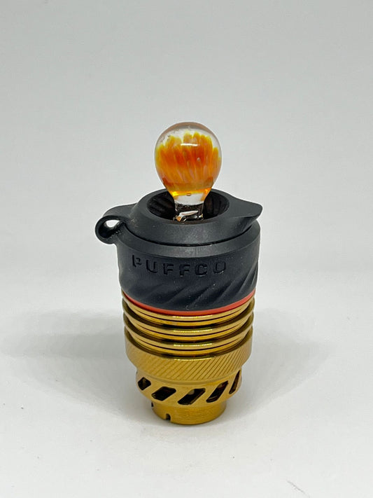 Pufflab Golden Lava Joystick Carb Cap Laranja Dourado para Puffco Muse — Puff Suite Brasil