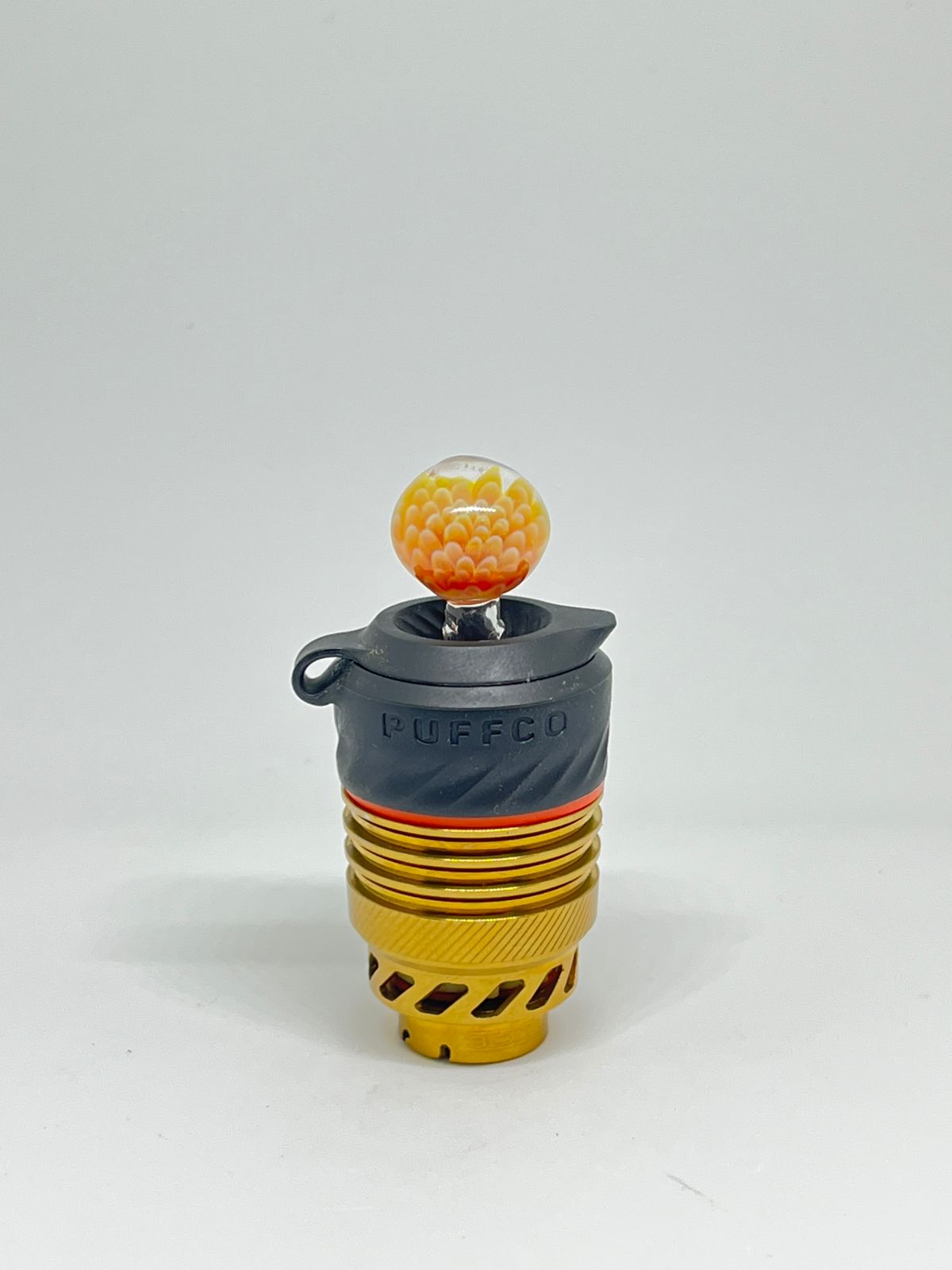 Pufflab Amber Eye Joystick Carb Cap Laranja Textura Orgânica para Puffco Muse — Puff Suite Brasil