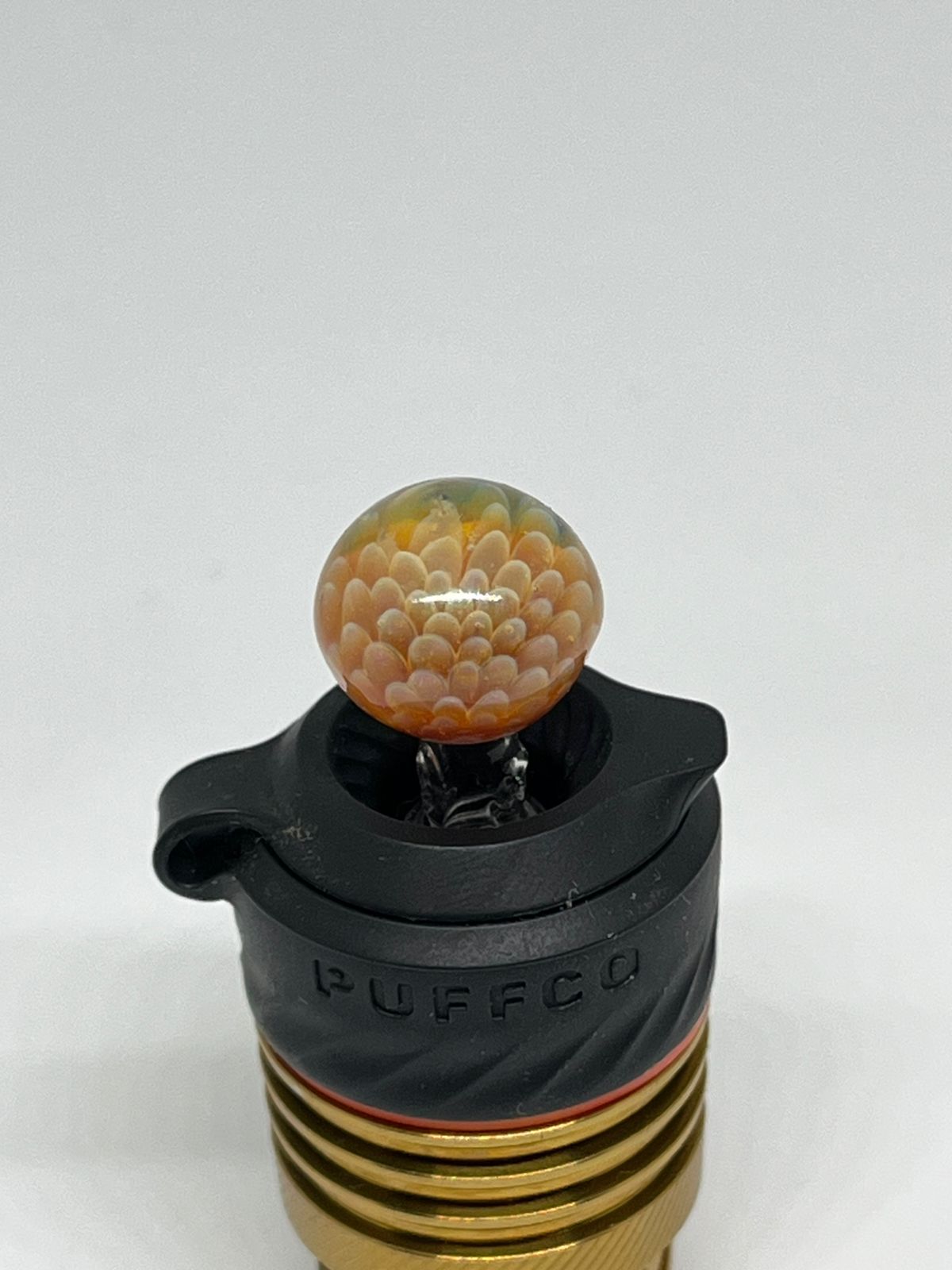Pufflab Amber Eye Joystick Carb Cap Laranja Textura Orgânica para Puffco Muse — Puff Suite Brasil
