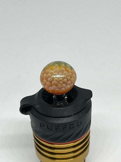 Pufflab Amber Eye Joystick Carb Cap Laranja Textura Orgânica para Puffco Muse — Puff Suite Brasil