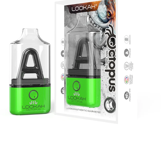 LOOKAH Octopus Mini Rig Dab Elétrico Portátil Verde com Embalagem Premium — Puff Suite Brasil