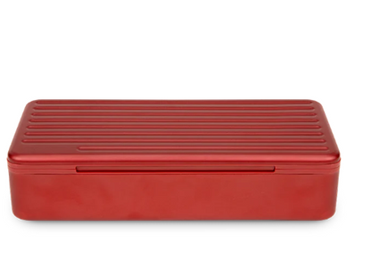 Puffco Travel Case aberto mostrando interior em silicone com compartimentos