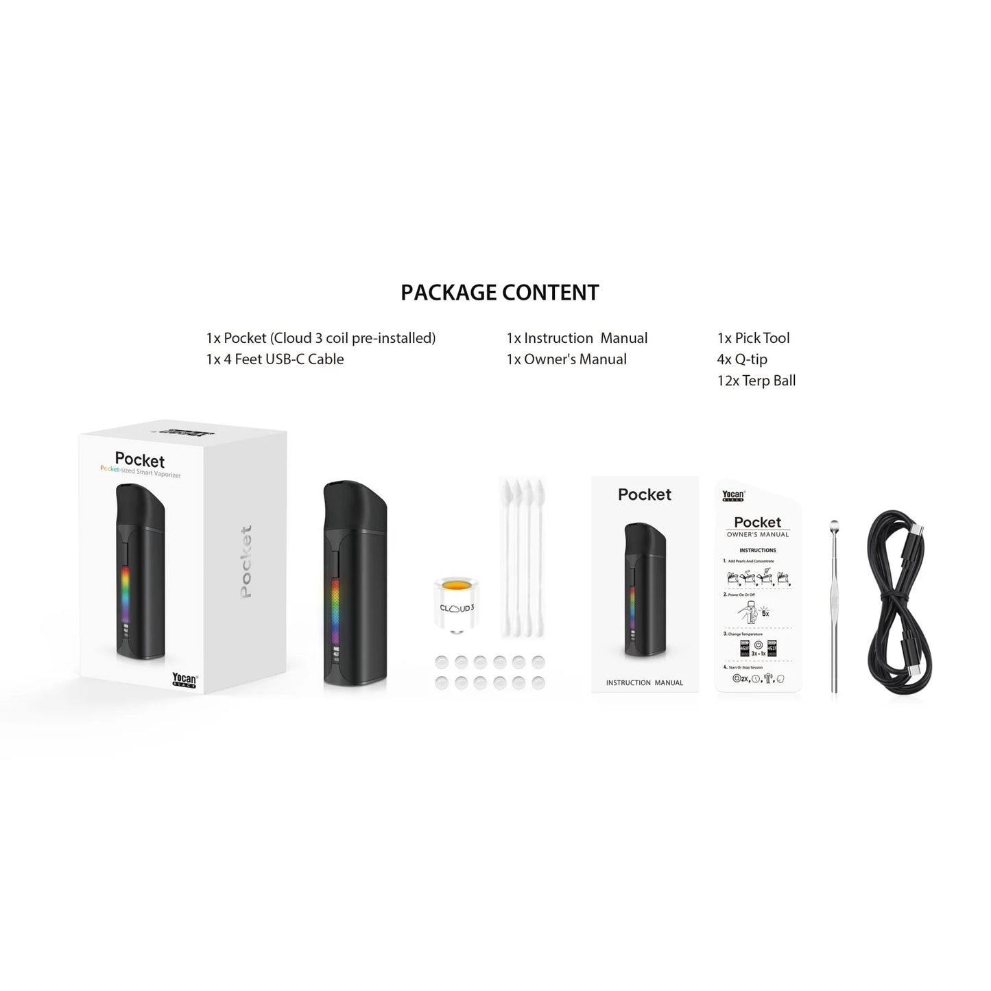 Yocan Black Pocket — Vaporizador de Concentrados Portátil | Puff Suite