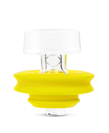 Puffco Peak Pro Ball Cap prata e amarelo — carb cap original para Peak Pro