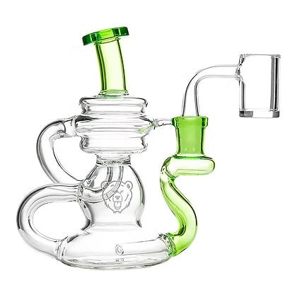 Cycler Box Vidro Reciclador Borossilicato Filtração Dupla Verde Premium com Acessórios — Puff Suite Brasil
