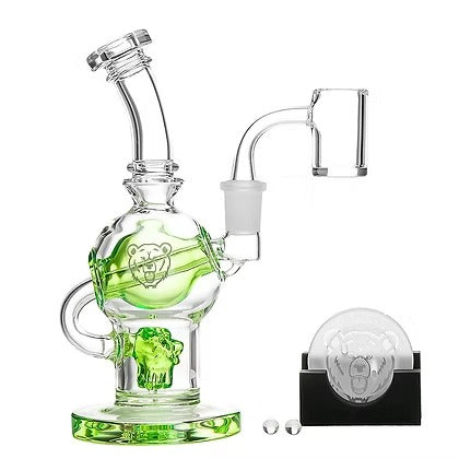 The Sphere Bong Vidro Borossilicato Design Esférico Verde Premium com Acessórios — Puff Suite Brasil