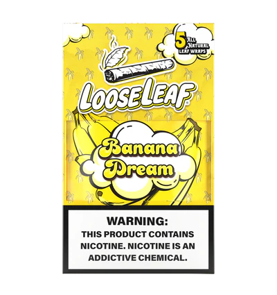 LooseLeaf Banana Dream Wraps com 5 wraps — Folha Natural com Sabor Banana